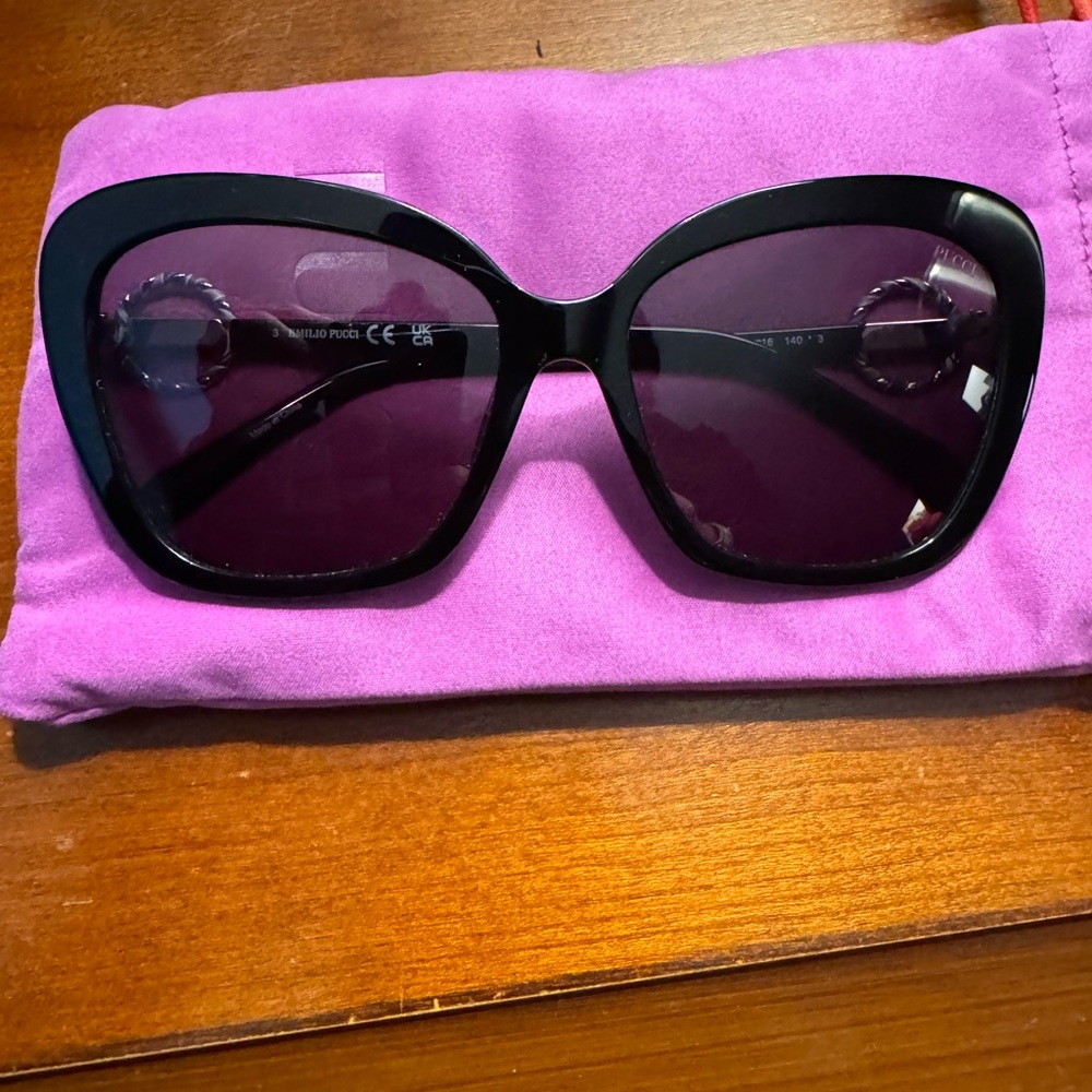 Emilio Pucci Black Oversized Sunglasses